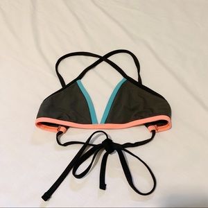Jolyn Triangle Bikini Top Gray w/ Outline